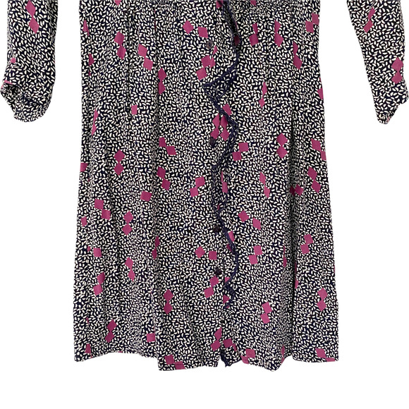 Urban Outfitters Pins and Needles Blue Purple Ruffle Button Front Dress Small - Picture 3 of 8